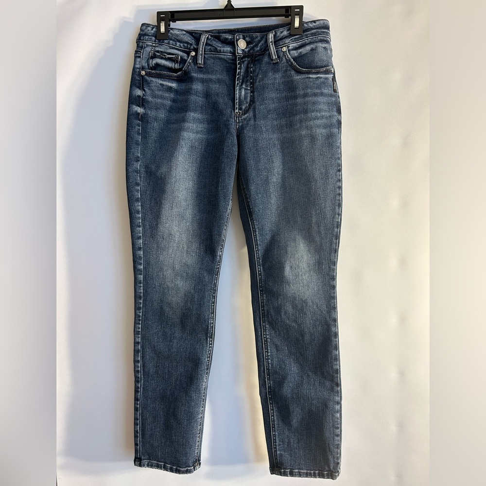 SILVER JEANS CO. MEDIUM WASH ELYSE STRAIGHT WESTERN GLOVE WORKS JEANS W30L29